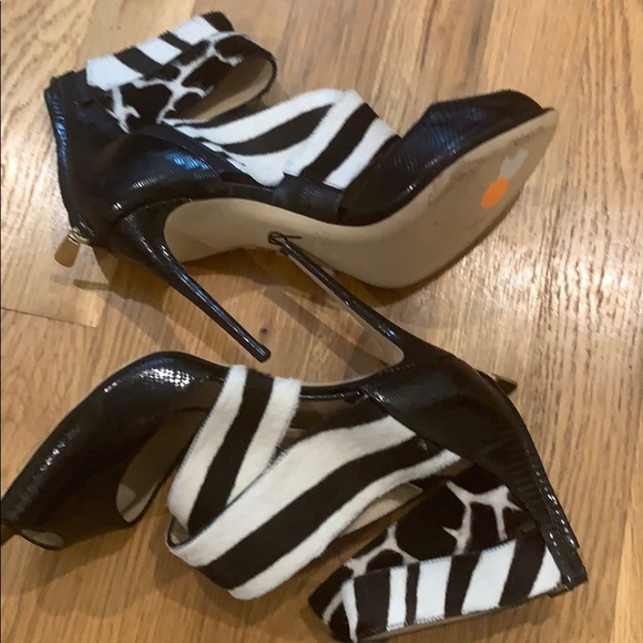 Paul Andrew calf hair open toe bootie sz 40/9 - Picture 6 of 6